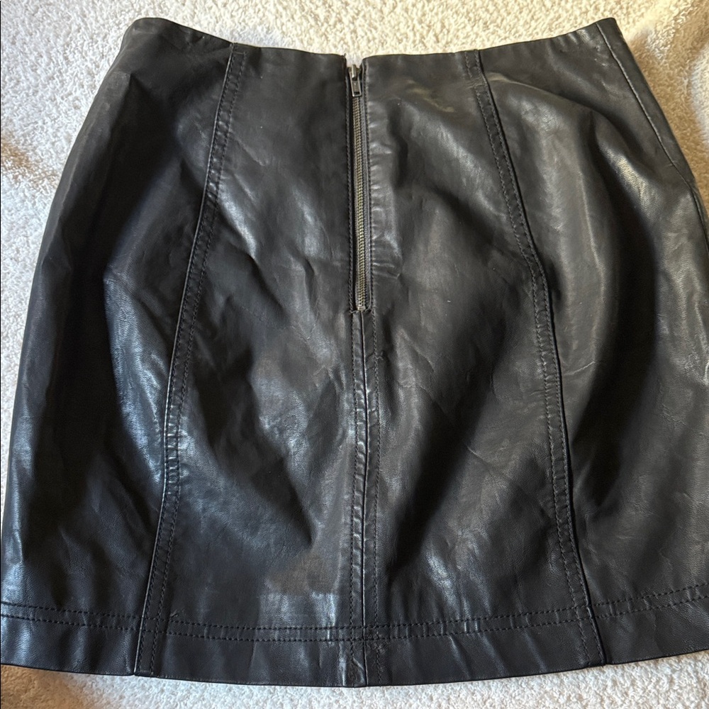 Free People Black Leather Skirt - Picture 4 of 5